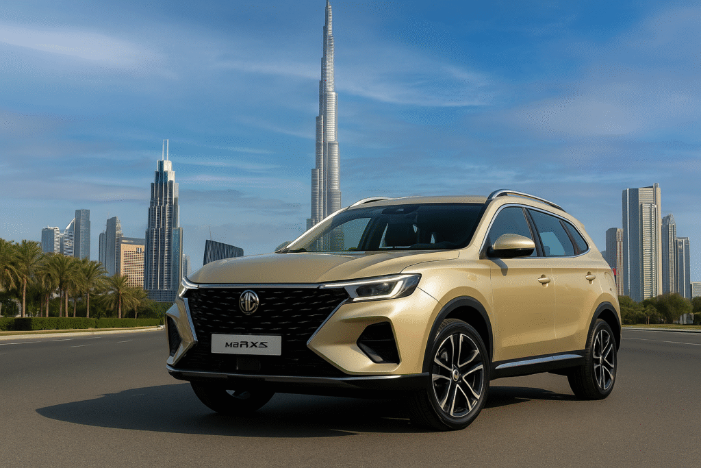 MG RX5 2025 gold SUV rental in Dubai – On Track Car Rentals