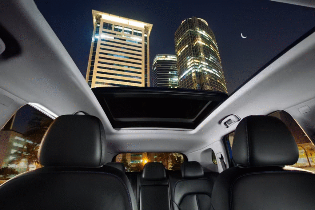 car rental SUV with panoramic sunroof